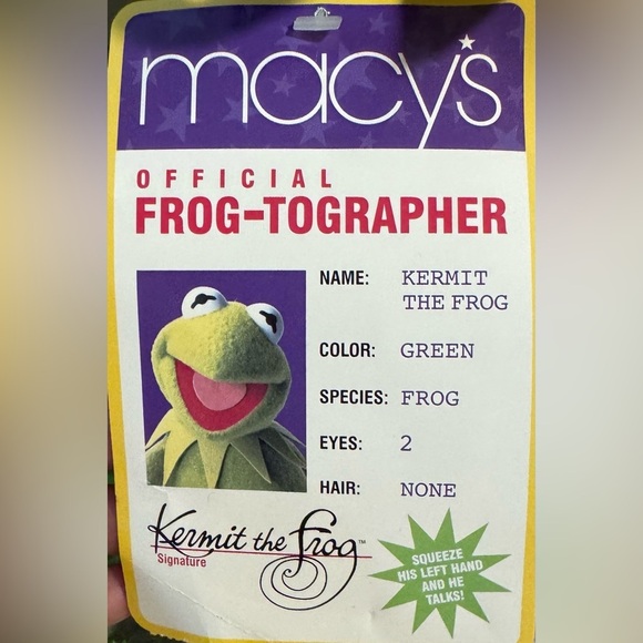 Kermit the Frog-tographer Plush 2002 Macy's Exclusive 26" w/ CAMERA - NEW Tags - Picture 12 of 12